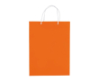 Grote gelamineerde papieren tas in kleuren met koordhandvat kleur oranje