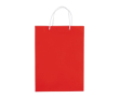 Grote gelamineerde papieren tas in kleuren met koordhandvat kleur rood