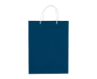 Grote gelamineerde papieren tas in kleuren met koordhandvat kleur donkerblauw