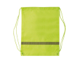Polyester koordrugzak met horizontale reflecterende band kleur limoen groen