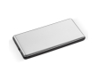 Powerbank met verlicht logo en ingebouwde kabel kleur zilver