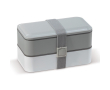 Bento-stijl lunchbox met dubbele lagen en meerdere compartimenten kleur wit/grijs