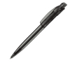 Transparante plastic pen met vierkante clip gemaakt in de EU kleur doorzichtig zwart