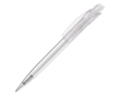 Transparante plastic pen met vierkante clip gemaakt in de EU kleur doorzichtig wit