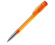 Transparante plastic pen met metalen punt gemaakt in de EU kleur oranje
