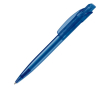 Transparante plastic pen met vierkante clip gemaakt in de EU kleur doorzichtig blauw