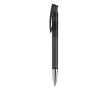 Transparante gekleurde plastic pen met metalen punt kleur doorzichtig zwart