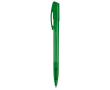 Transparante gekleurde plastic pen met gebogen clip kleur groen