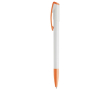 Plastic pen met kleurrijke punt en clip gemaakt in de EU kleur oranje