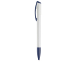 Plastic pen met kleurrijke punt en clip gemaakt in de EU kleur donkerblauw