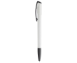 Plastic pen met kleurrijke punt en clip gemaakt in de EU kleur wit/zwart