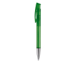 Transparante gekleurde plastic pen met metalen punt kleur doorzichtig groen