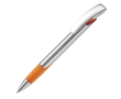 Metalen pen bedrukken met getextureerde grip kleur oranje