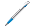 Metalen pen bedrukken met getextureerde grip kleur lichtblauw