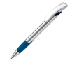 Metalen pen bedrukken met getextureerde grip kleur donkerblauw