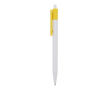 Plastic pen met gekleurde details aan de bovenkant kleur geel