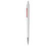 Witte plastic pen met subtiele kleurdetails kleur rood