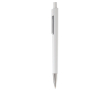 Witte plastic pen met subtiele kleurdetails kleur wit/zwart