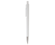 Witte plastic pen met subtiele kleurdetails kleur wit