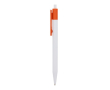 Plastic pen met gekleurde details aan de bovenkant kleur oranje