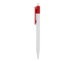 Plastic pen met gekleurde details aan de bovenkant kleur rood