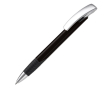 Pen met getextureerde grip en metalen drukknop gemaakt voor promotie kleur zwart
