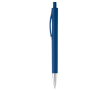 gekleurde plastic pen met metalen punt kleur donkerblauw