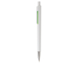 Witte plastic pen met subtiele kleurdetails kleur groen