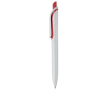 Witte plastic pen met kleurrijke drukknop gemaakt in de EU kleur rood