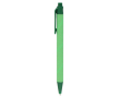 Gerecyclede monokleur plastic pen met blauwe inkt kleur groen