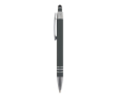 Aluminium pen met soft-touch afwerking en 3 zilveren ringen kleur grijs