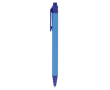 Gerecyclede monokleur plastic pen met blauwe inkt kleur blauw