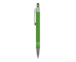Aluminium pen met soft-touch afwerking en 3 zilveren ringen kleur limoen groen