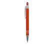Aluminium pen met soft-touch afwerking en 3 zilveren ringen kleur oranje