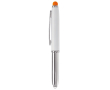 Pen met stylus in verschillende kleuren en lampje kleur oranje
