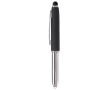 Pen met stylus in verschillende kleuren en lampje kleur zwart