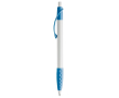 Witte pen met gekleurde details en getextureerde grip kleur lichtblauw