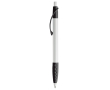 Witte pen met gekleurde details en getextureerde grip kleur wit/zwart
