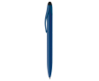 Plastic draaipen met zwarte stylus kleur ultramarijn blauw