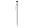 Plastic draaipen met zwarte stylus kleur wit/zwart