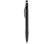 Plastic pen met stylus en gekleurde getextureerde grip kleur zwart