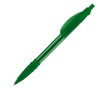 Transparante plastic pen met rubberen grip gemaakt in de EU kleur doorzichtig groen