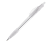 Transparante plastic pen met rubberen grip gemaakt in de EU kleur doorzichtig wit