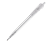 Transparante plastic pen met origineel clipontwerp kleur doorzichtig wit