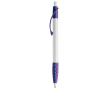 Witte pen met gekleurde details en getextureerde grip kleur paars