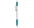 Witte pen met gekleurde details en getextureerde grip kleur turkoois