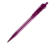 Transparante plastic pen met origineel clipontwerp kleur doorzichtig paars