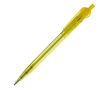 Transparante plastic pen met origineel clipontwerp kleur doorzichtig geel