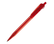 Transparante plastic pen met origineel clipontwerp kleur doorzichtig rood