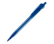 Transparante plastic pen met origineel clipontwerp kleur doorzichtig blauw